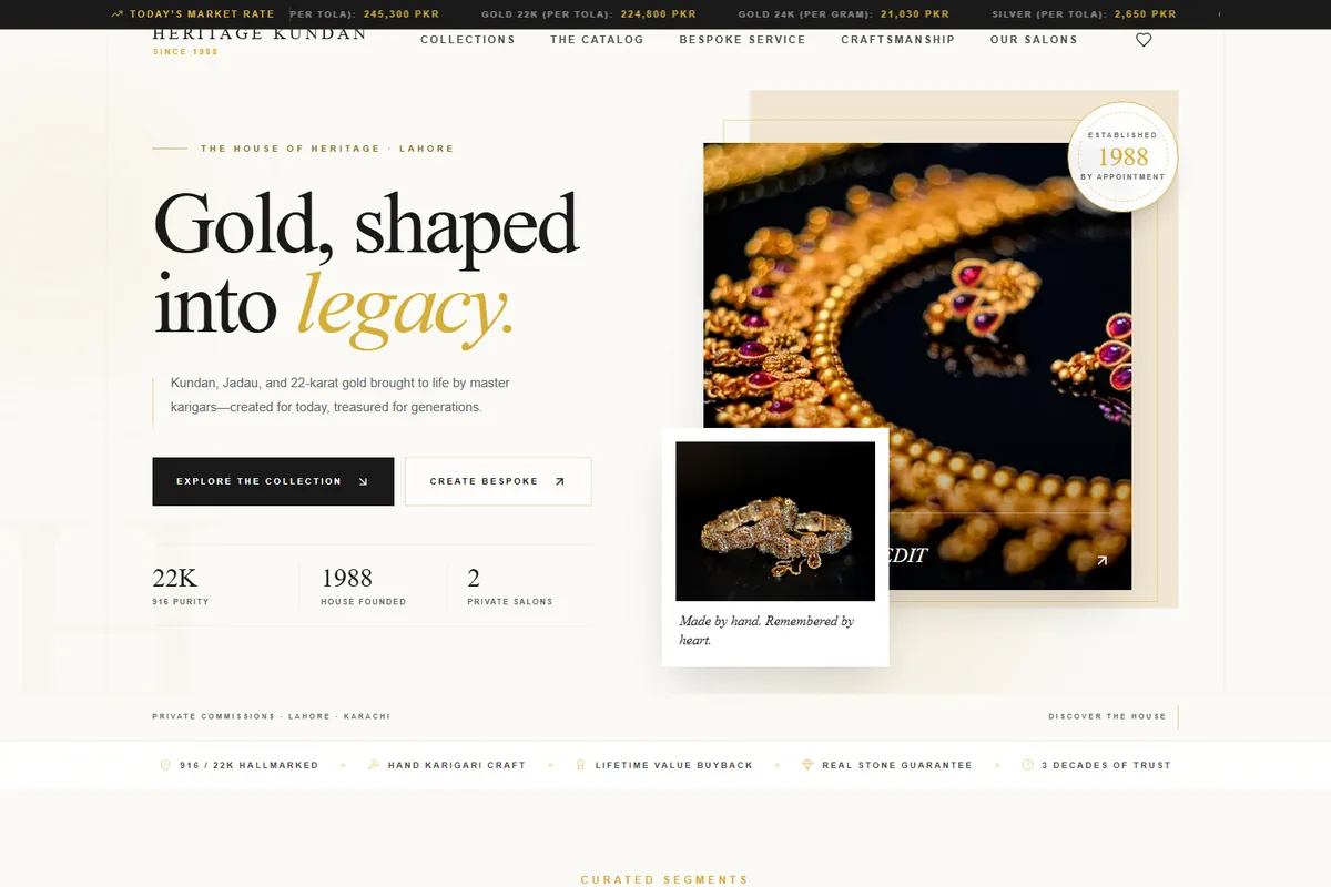 Jewelry website live demo preview