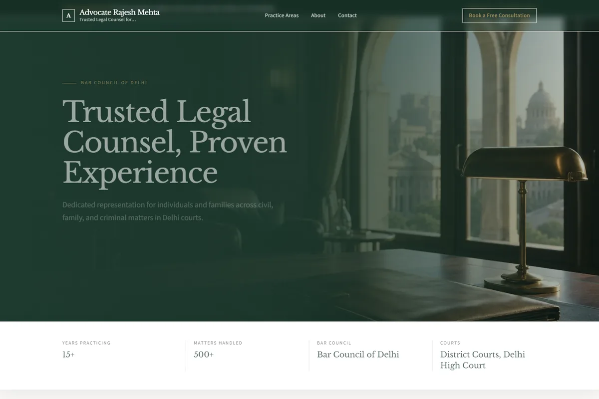 Law Firm website live demo preview