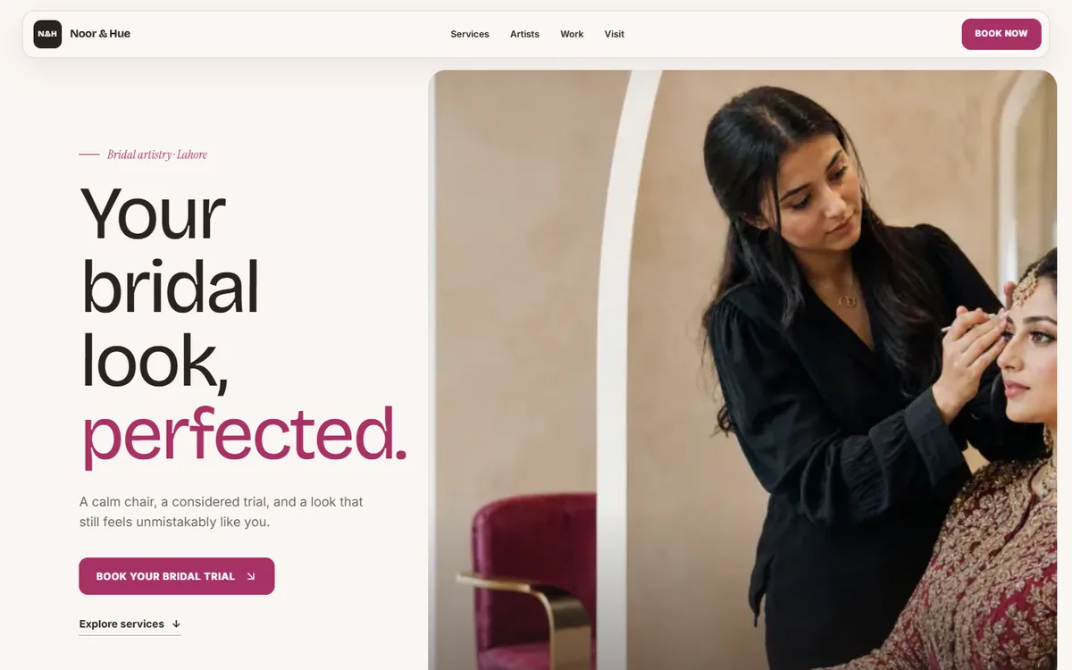 Spa website live demo preview