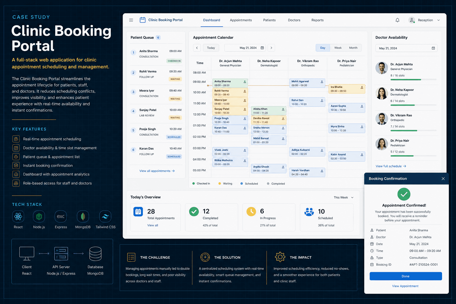 Clinic Booking Portal clinic website design preview